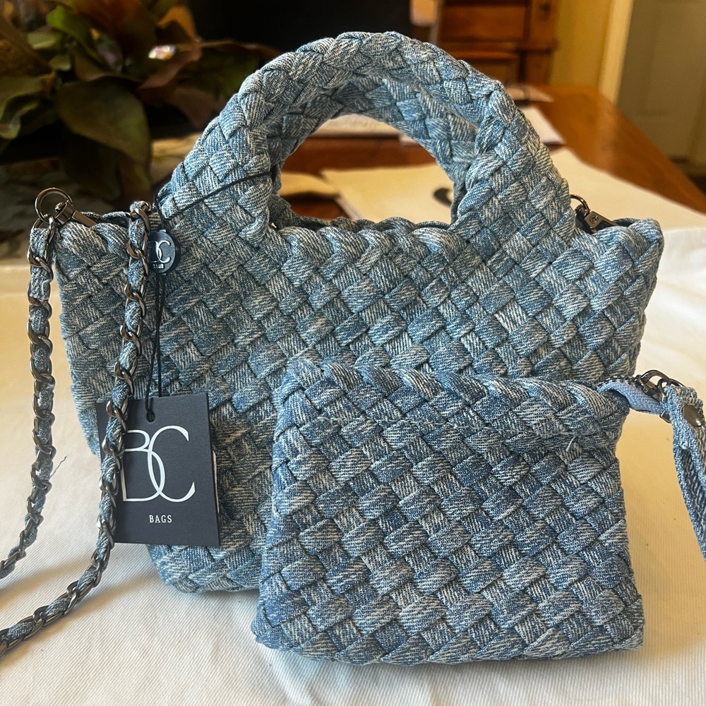 BC MINI WOVEN HOBO BAG - LIGHT DENIM